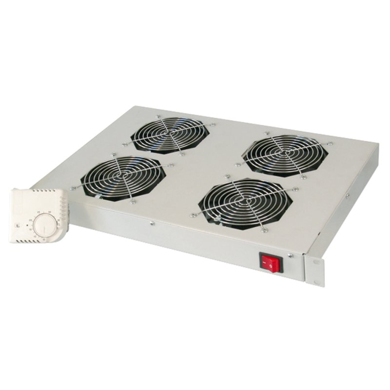 DIGITUS Unité de ventilation 19", 1 U, 4 ventilateurs 120 mm, gris clair